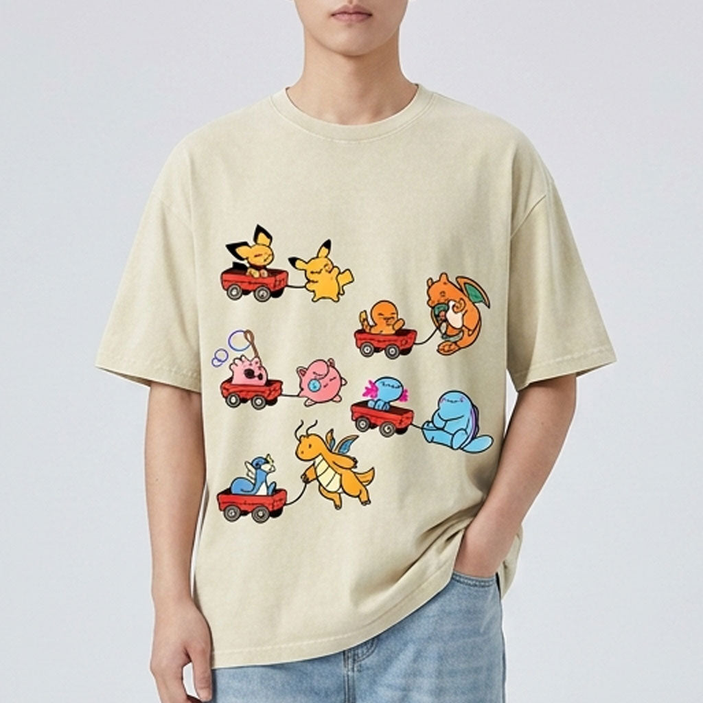Pok¡§|mon Advanced Form Unisex Vintage Washed Tee