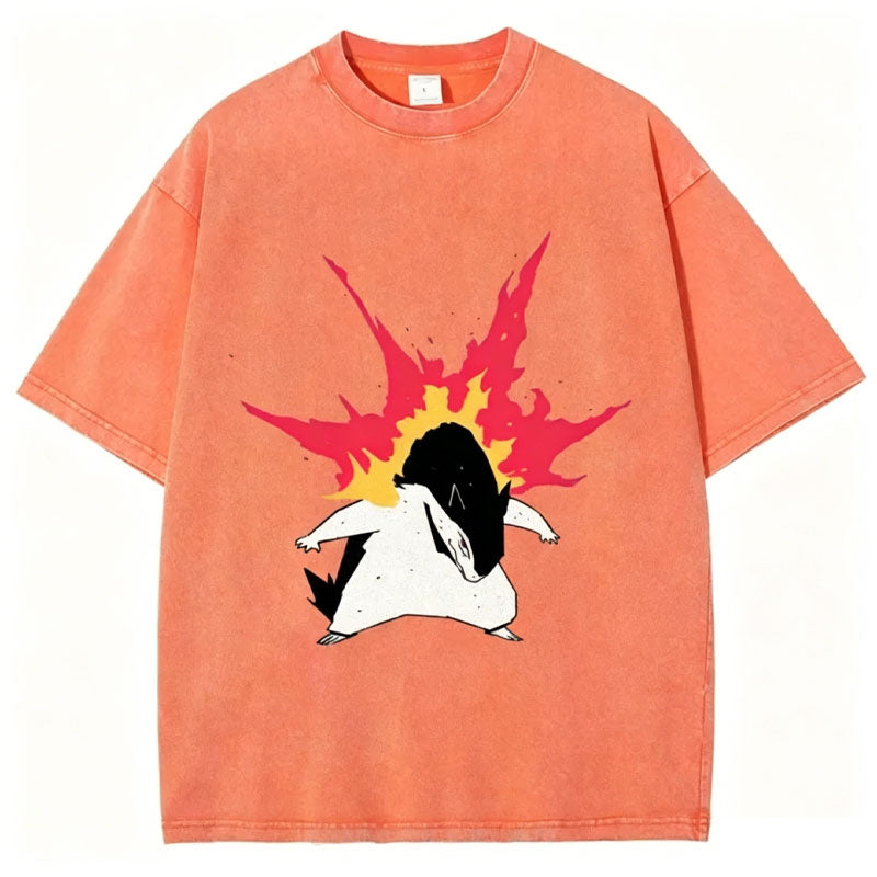 Pok¡§|mon Typhlosion Unisex Vintage Washed Tee