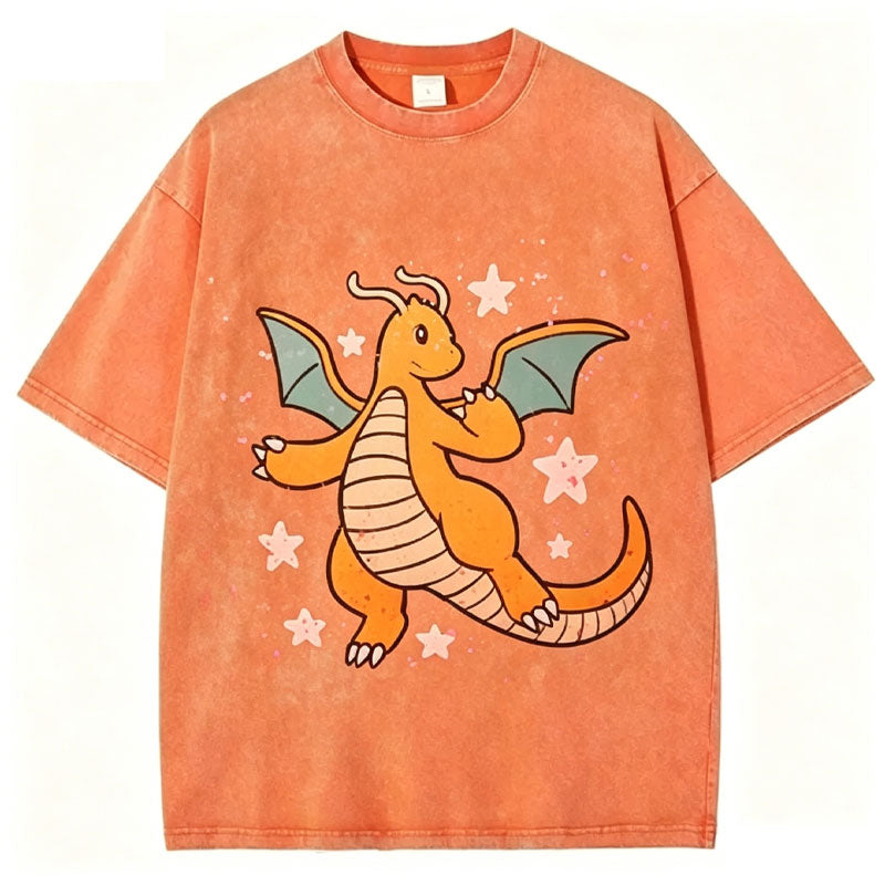 Pok¡§|mon Dragonite Unisex Vintage Washed Tee