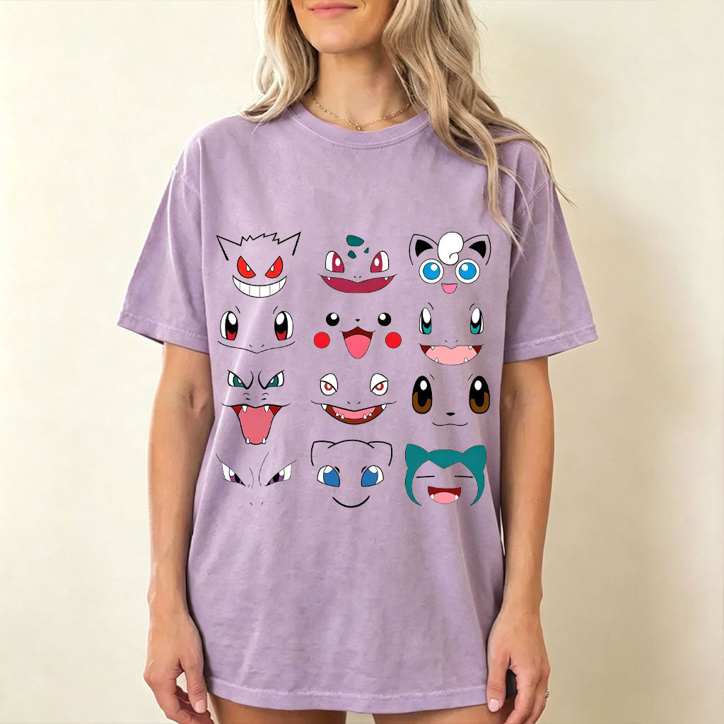 Pok¡§| Faces Anime Vintage Tee | Pokemon