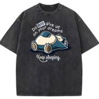 Sleepy Snorlax Quote Cartoon Tee | Pokemon Anime