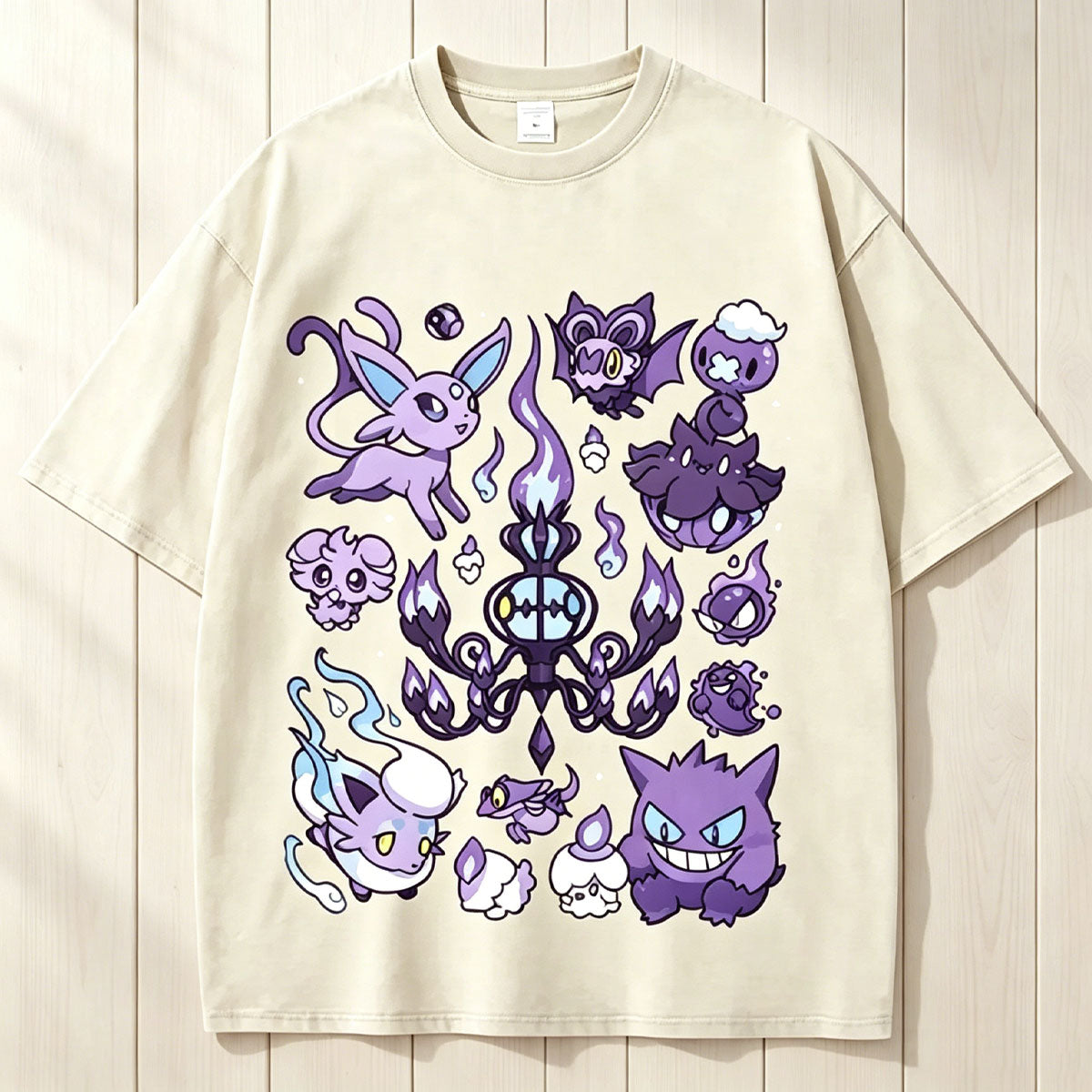 Ghost Type Pok¡§|mon Unisex Vintage Washed Tee