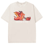 Funny Dad Dragon & Tiny Rebellious Baby Dragon Vintage Washed T-Shirt