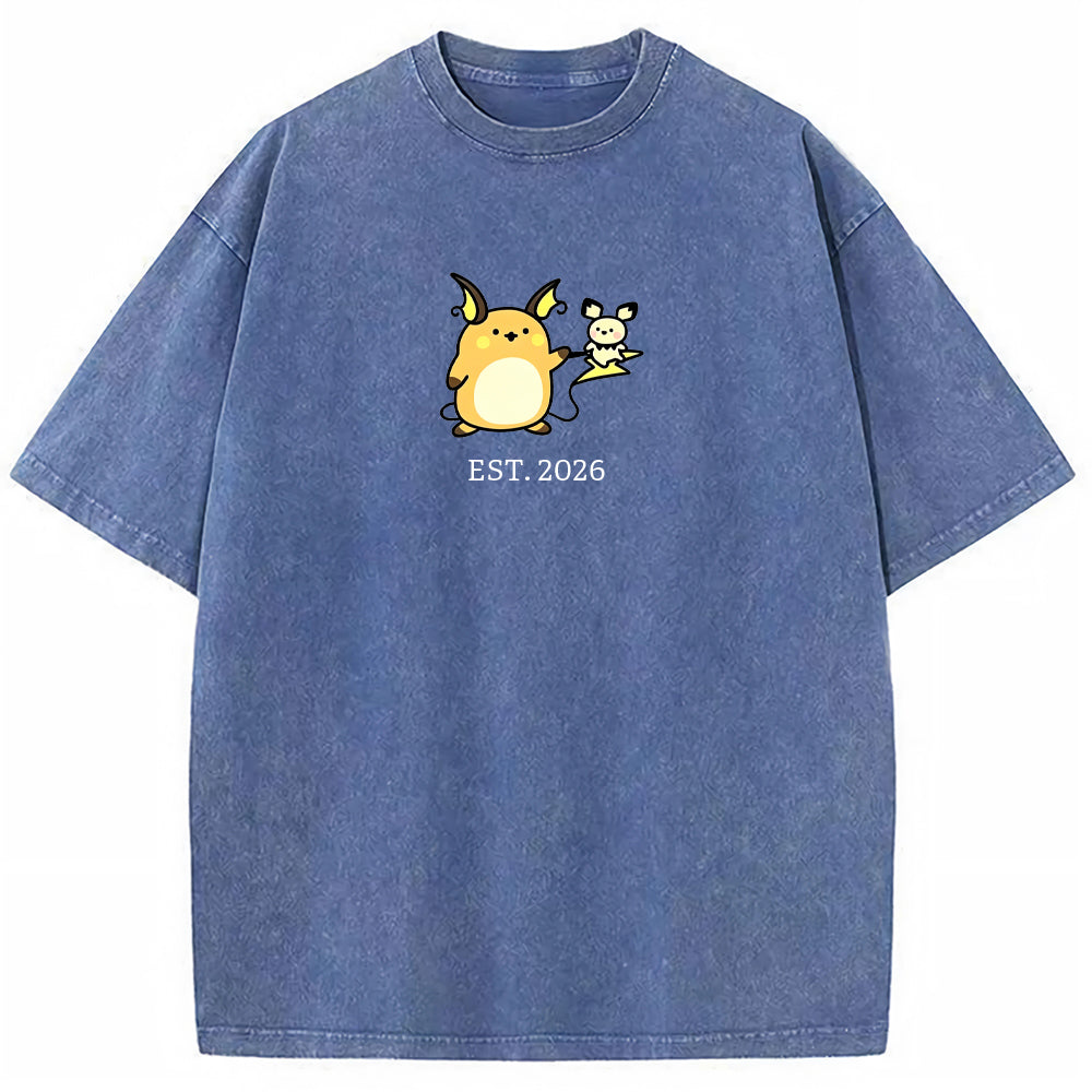 Cute Parent & Kid Raichu Vintage T-Shirt