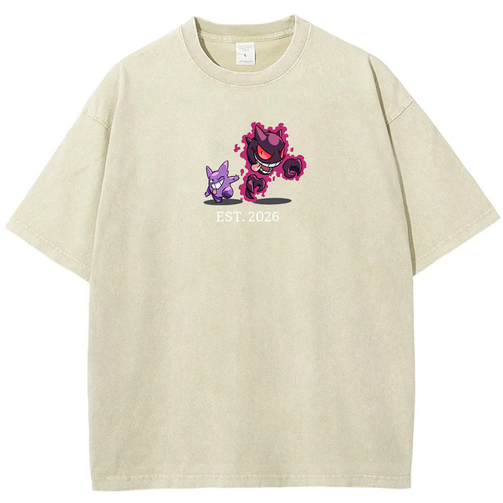 Cute Parent & Kid Haunter Gengar Ghost Vintage T-Shirt