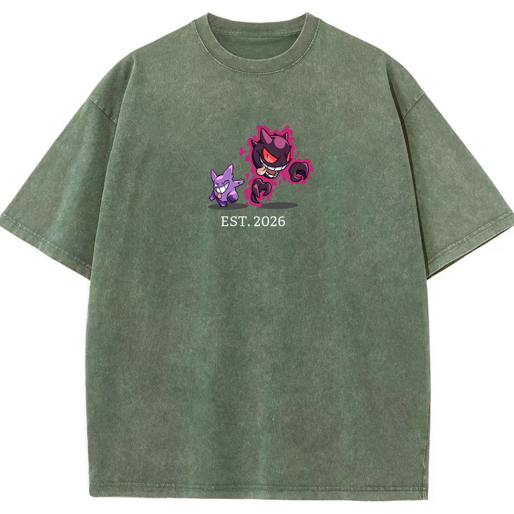 Cute Parent & Kid Haunter Gengar Ghost Vintage T-Shirt