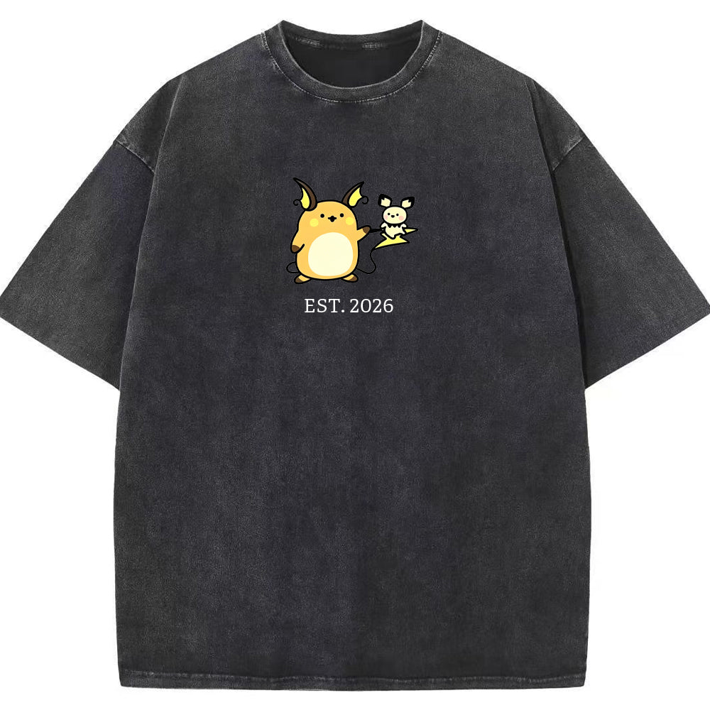 Cute Parent & Kid Raichu Vintage T-Shirt