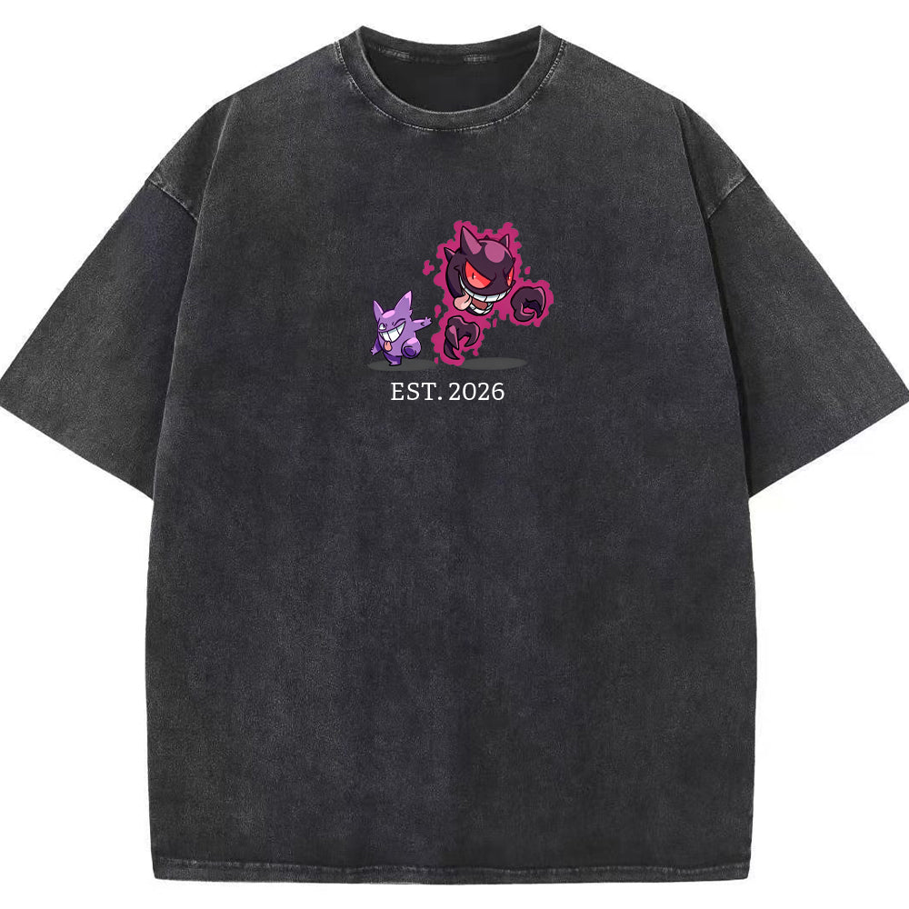 Cute Parent & Kid Haunter Gengar Ghost Vintage T-Shirt