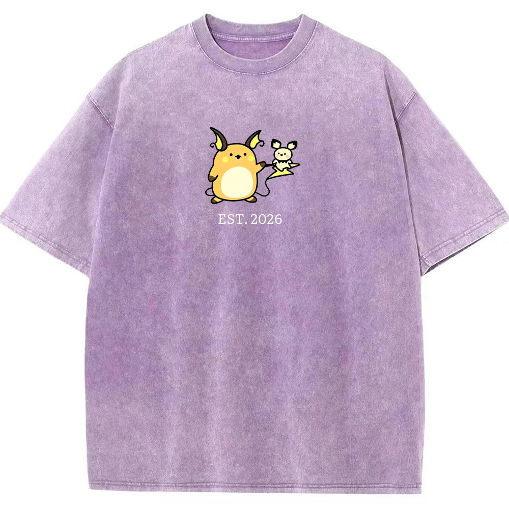 Cute Parent & Kid Raichu Vintage T-Shirt