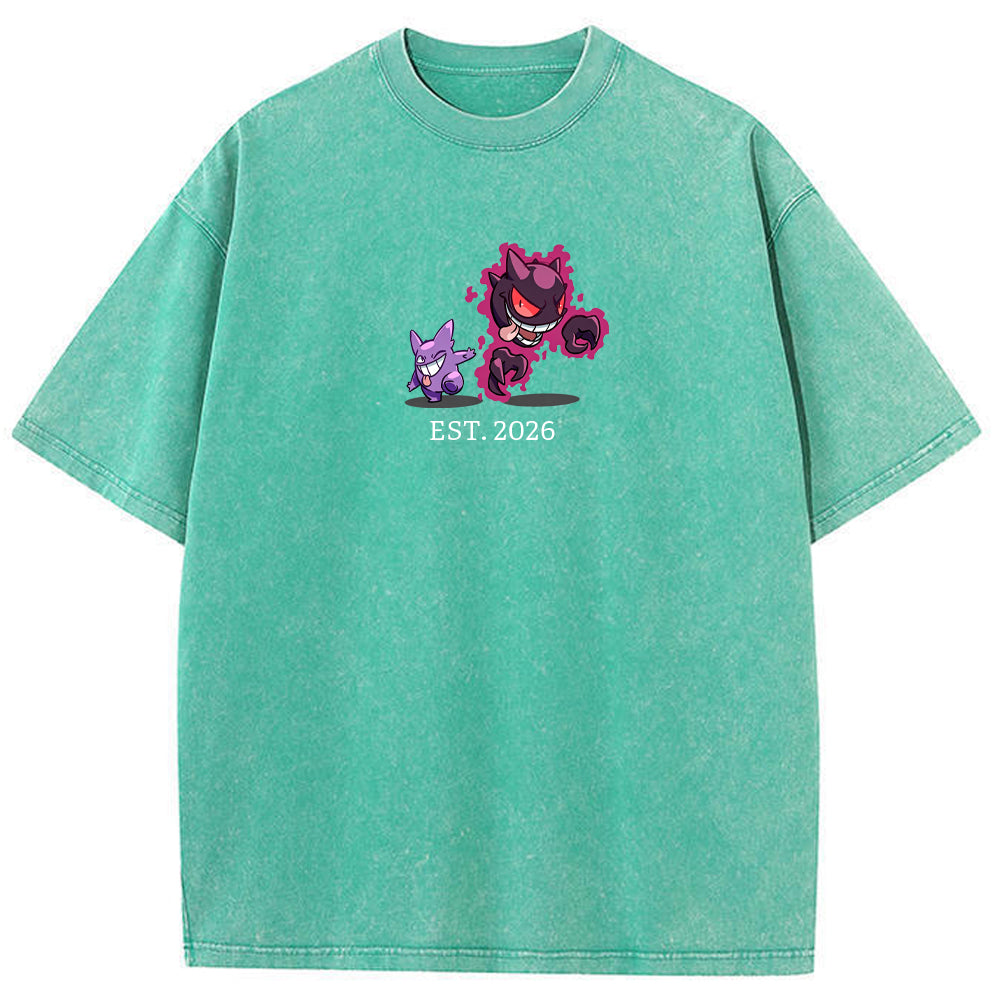 Cute Parent & Kid Haunter Gengar Ghost Vintage T-Shirt