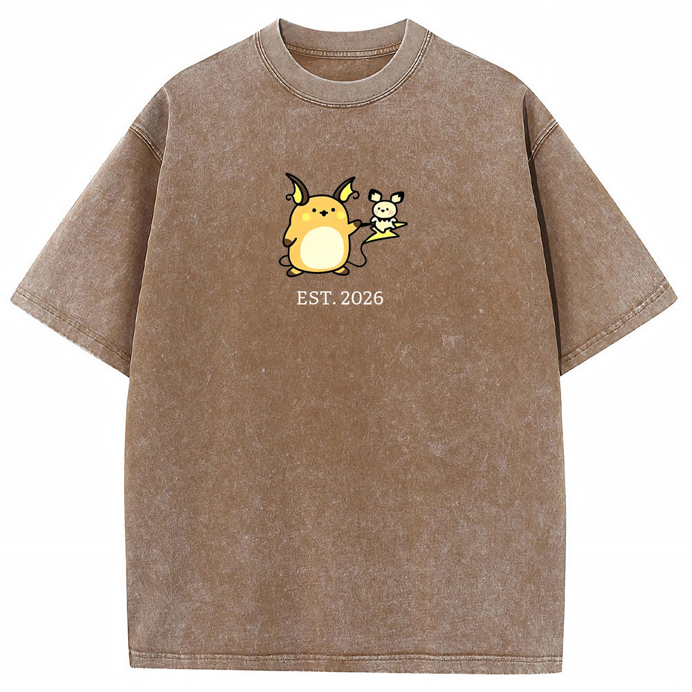 Cute Parent & Kid Raichu Vintage T-Shirt