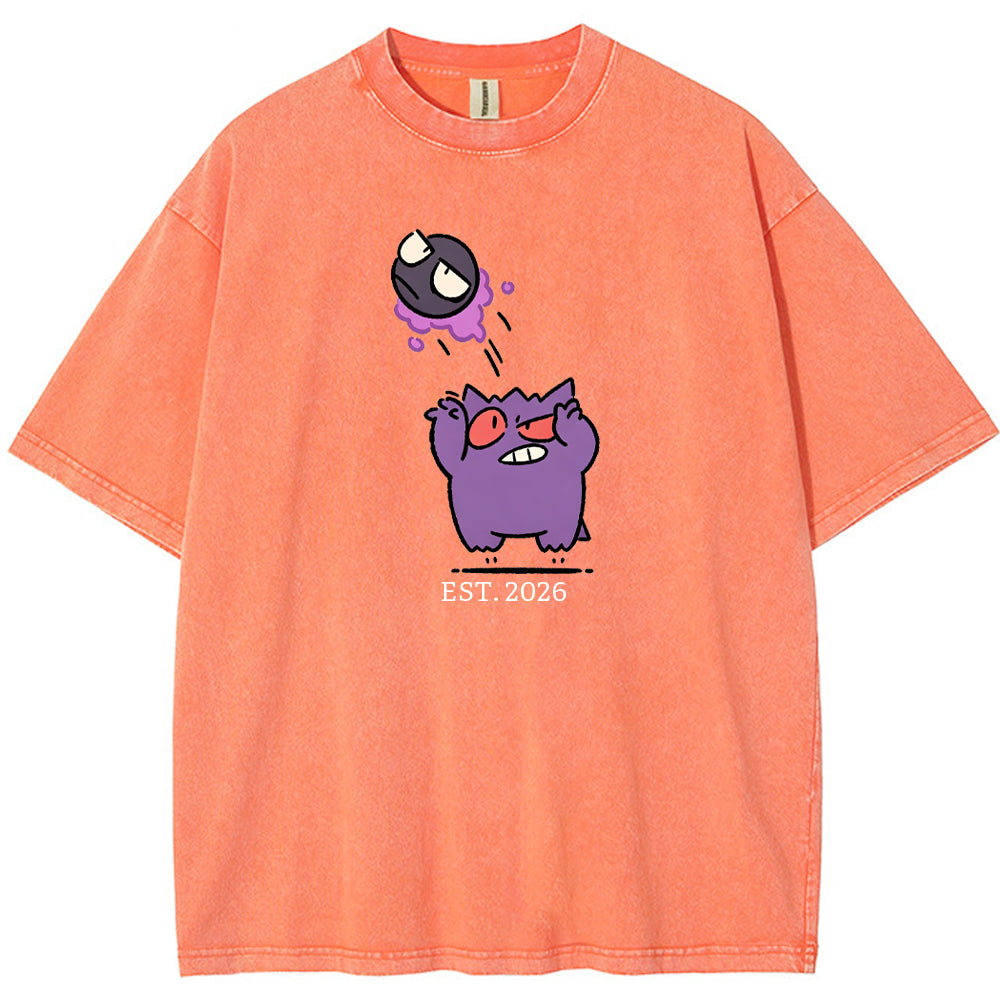 Cute Parent & Kid Gastly Gengar Basketball Vintage T-Shirt