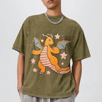 Pok¡§|mon Dragonite Unisex Vintage Washed Tee