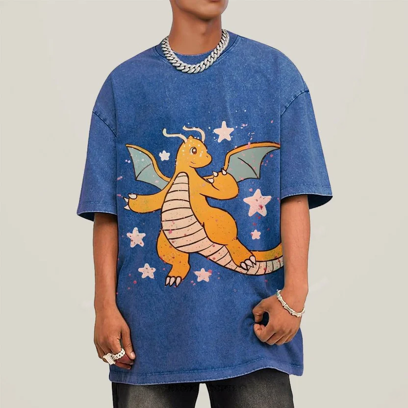 Pok¡§|mon Dragonite Unisex Vintage Washed Tee
