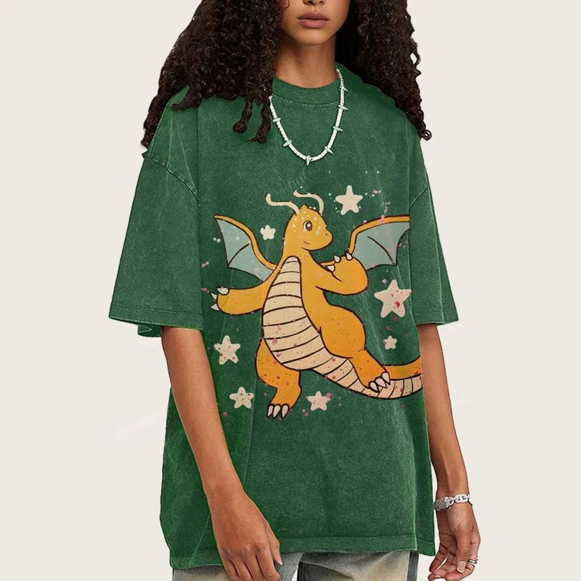 Pok¡§|mon Dragonite Unisex Vintage Washed Tee