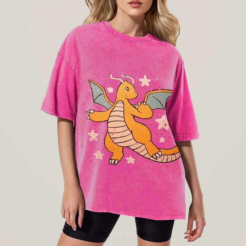 Pok¡§|mon Dragonite Unisex Vintage Washed Tee