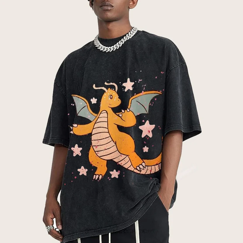 Pok¡§|mon Dragonite Unisex Vintage Washed Tee