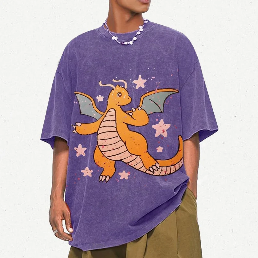 Pok¡§|mon Dragonite Unisex Vintage Washed Tee