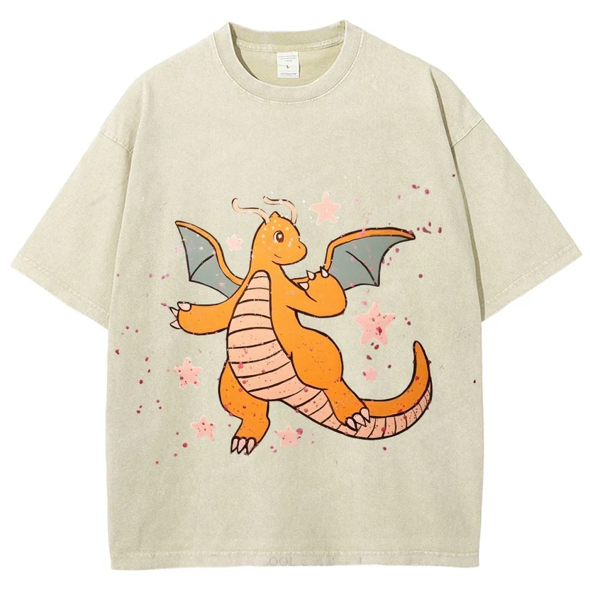 Pok¡§|mon Dragonite Unisex Vintage Washed Tee