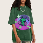 Aliens Piloting Spaceships Unisex Vintage Washed Tee