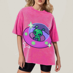 Aliens Piloting Spaceships Unisex Vintage Washed Tee