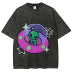 Aliens Piloting Spaceships Unisex Vintage Washed Tee