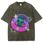 Aliens Piloting Spaceships Unisex Vintage Washed Tee
