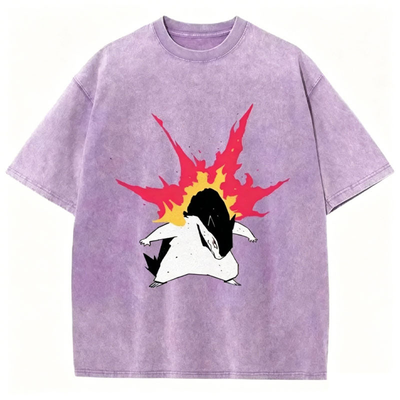 Pok¡§|mon Typhlosion Unisex Vintage Washed Tee