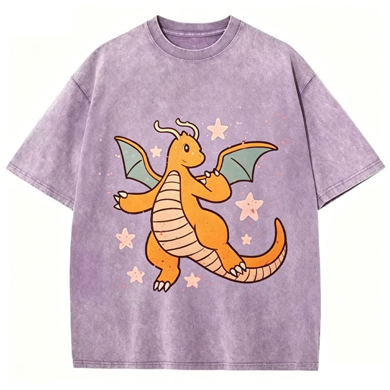 Pok¡§|mon Dragonite Unisex Vintage Washed Tee