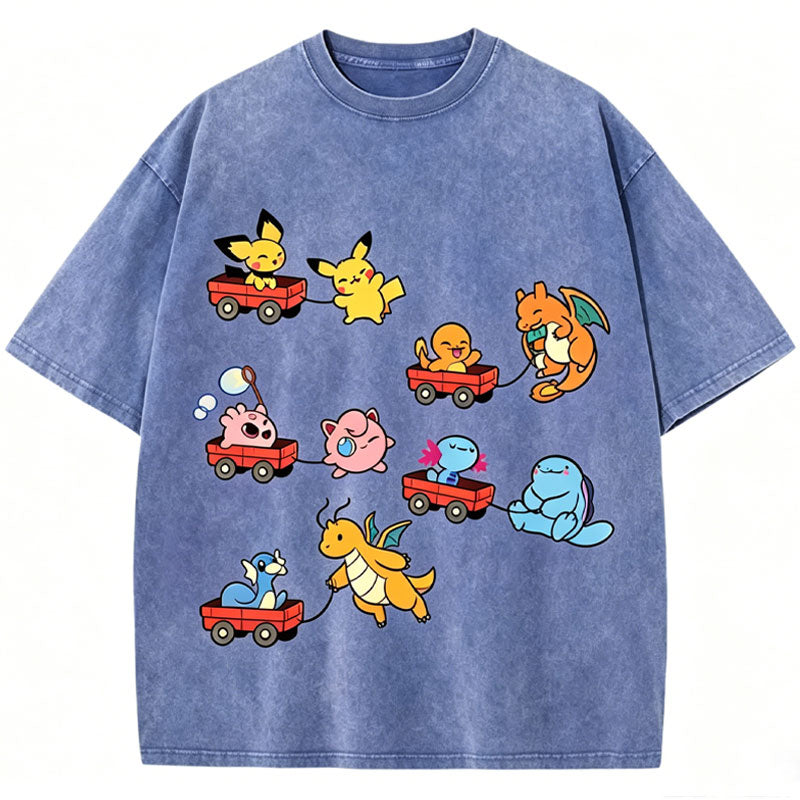 Pok¡§|mon Advanced Form Unisex Vintage Washed Tee