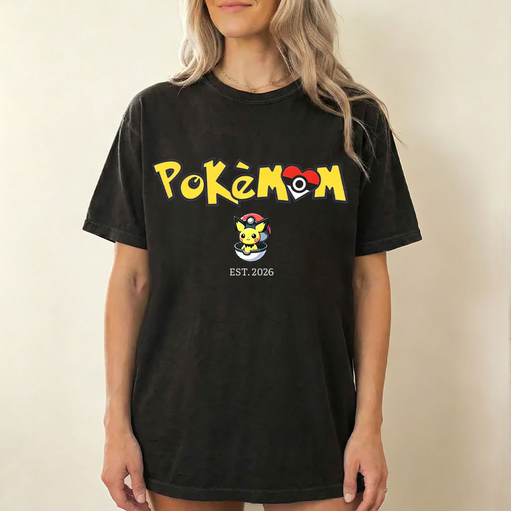 Custom Pok¡§|Mom Tee ¡§C Custom Pokeball Kids & Custom Est Year