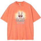 Funny Badass Mama Bunny Family Graphic Vintage Washed T-Shirt