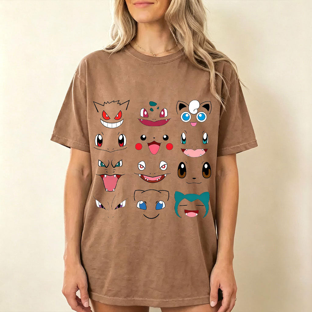 Pok¡§| Faces Anime Vintage Tee | Pokemon