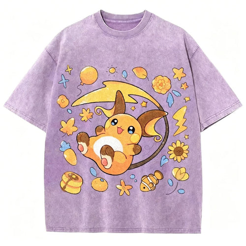 Pok¡§|mon Raichu Unisex Vintage Washed Tee