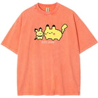 Cute Parent & Kid Pikachu Vintage Washed T-Shirt