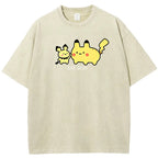 Cute Parent & Kid Pikachu Vintage Washed T-Shirt