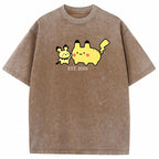 Cute Parent & Kid Pikachu Vintage Washed T-Shirt