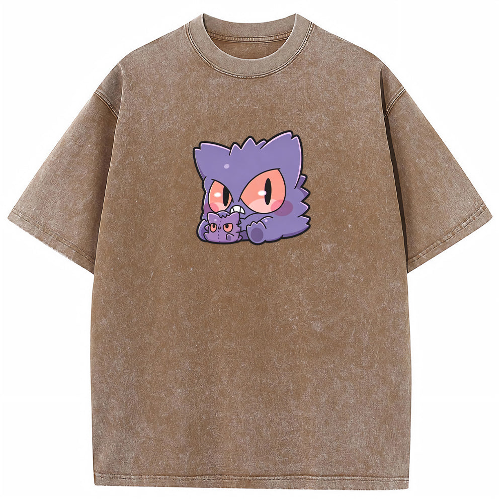 Mini Gengar & Ghastly Pocket Cute Cartoon Tee | Pokemon Anime