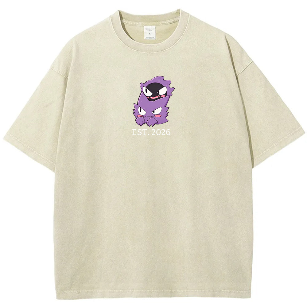 Cute Parent & Kid Gastly Haunter Vintage T-Shirt