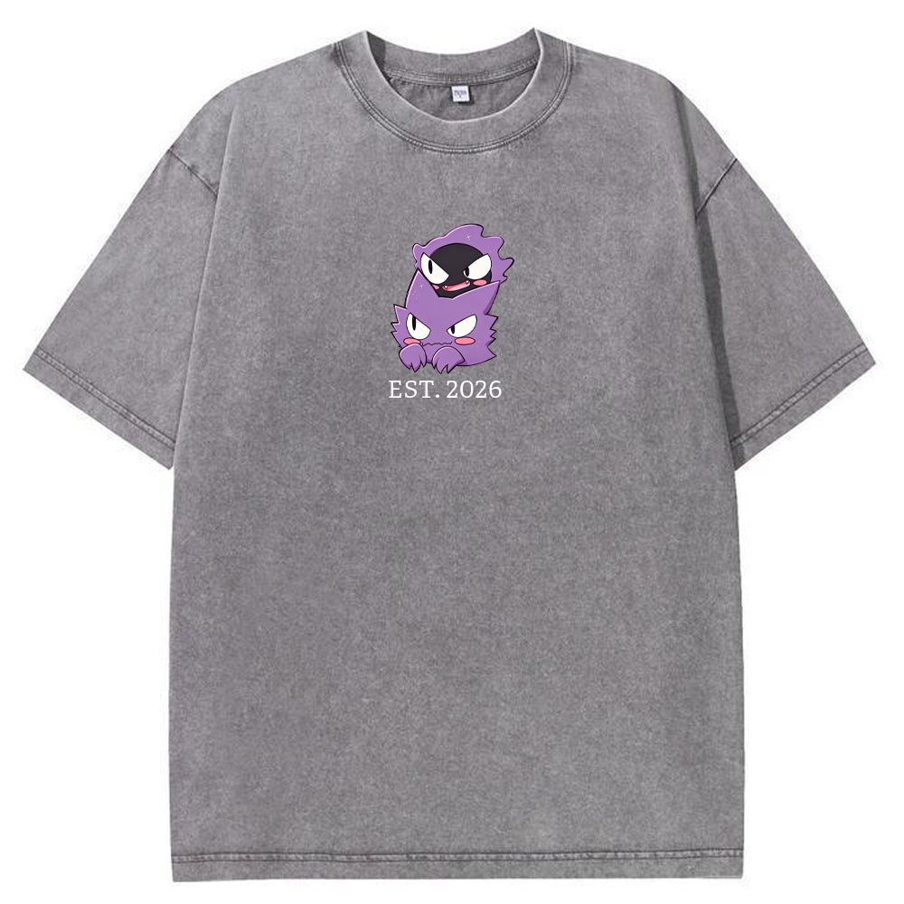 Cute Parent & Kid Gastly Haunter Vintage T-Shirt