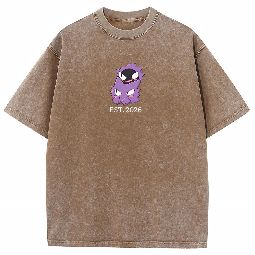 Cute Parent & Kid Gastly Haunter Vintage T-Shirt