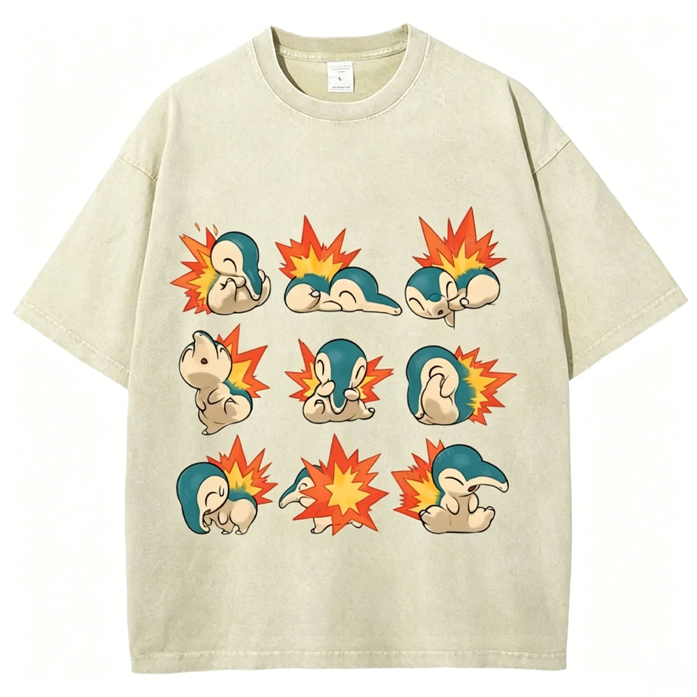 Cute Cyndaquil Unisex Vintage Tee