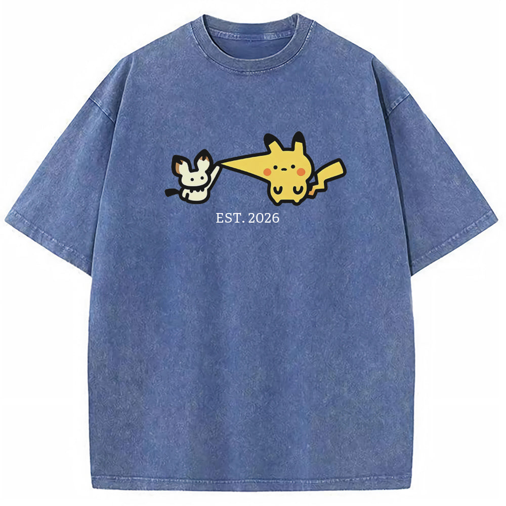 Cute Parent & Kid Pikachu Vintage T-Shirt