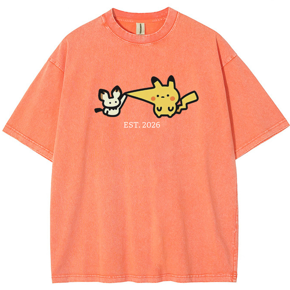 Cute Parent & Kid Pikachu Vintage T-Shirt
