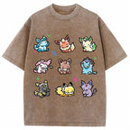 Vintage Cute Chibi Eeveelutions PKM Graphic T-Shirt