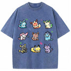 Vintage Cute Chibi Eeveelutions PKM Graphic T-Shirt