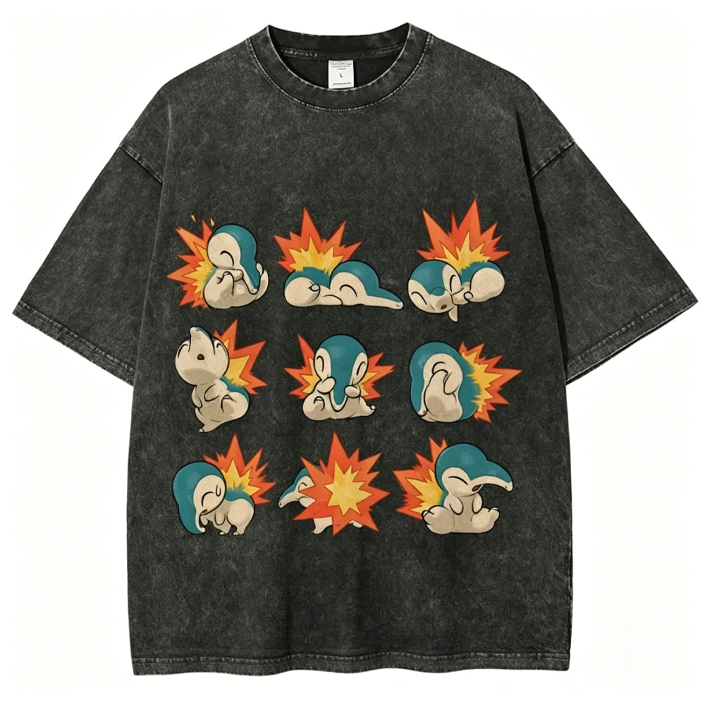 Cute Cyndaquil Unisex Vintage Tee
