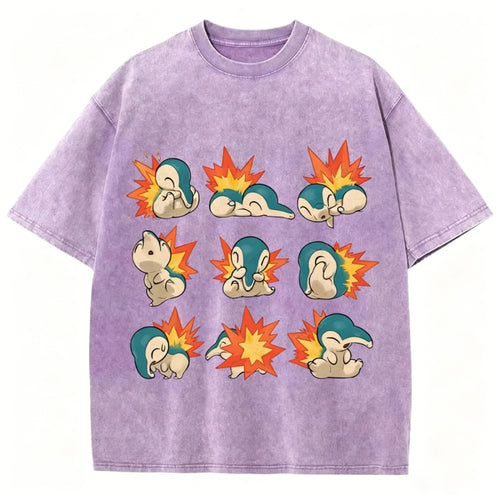 Cute Cyndaquil Unisex Vintage Tee