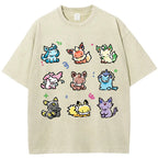 Vintage Cute Chibi Eeveelutions PKM Graphic T-Shirt