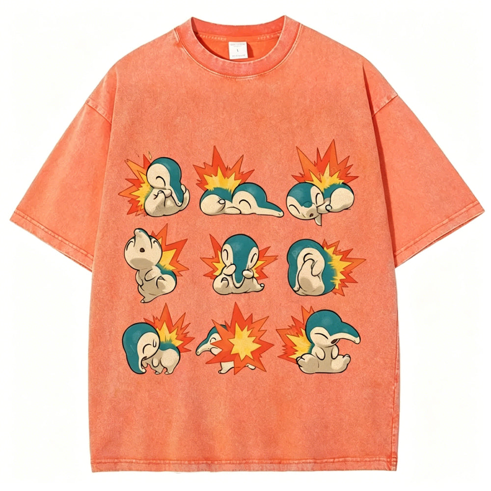 Cute Cyndaquil Unisex Vintage Tee